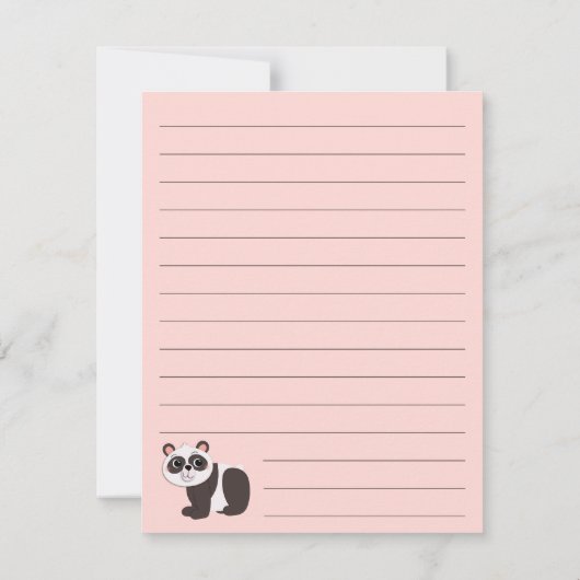 パンダベアーキッドのかわいい平らな文房具カード サンキューカード (裏面)