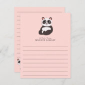 パンダベアーキッドのかわいい平らな文房具カード サンキューカード (正面/裏面)