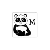 パンダベアーキュートモノグラムイニシャル ラバースタンプ (インプリント)
