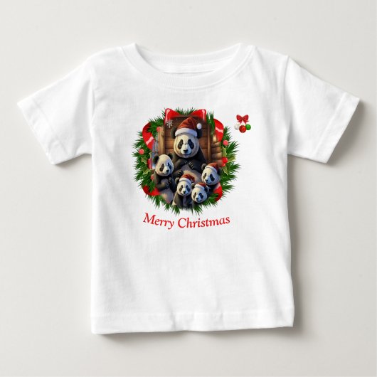パンダベアークリスマス ベビーTシャツ (正面)