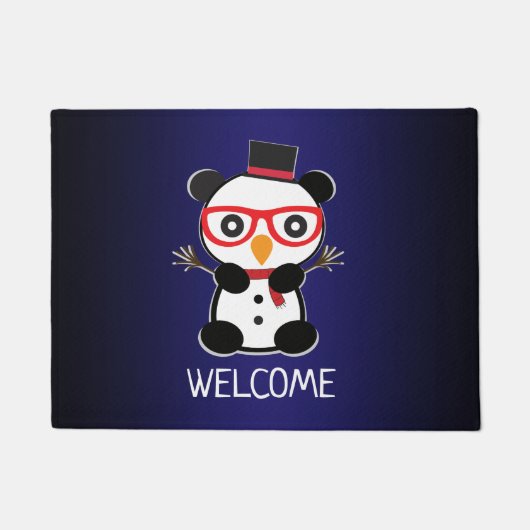 パンダベアークリスマス – 雪だるまパンダベアー ドアマット (正面)