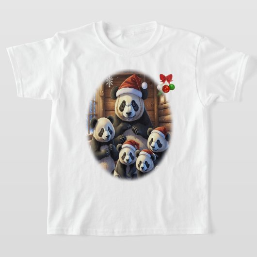 パンダベアークリスマス Tシャツ (レイダウン)