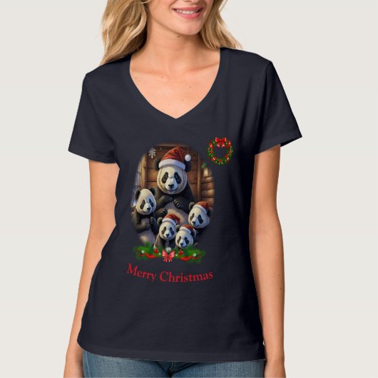 パンダベアークリスマス Tシャツ (正面)