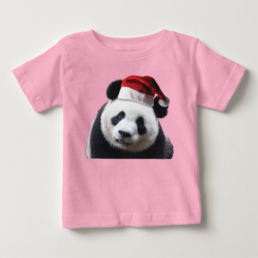 パンダベアーサンタクロース ベビーTシャツ (正面)