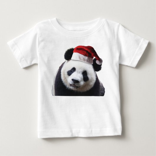 パンダベアーサンタクロース ベビーTシャツ (正面)