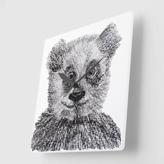 パンダベアーズカスタムアスクウェア壁時計 スクエア壁時計 (傾斜)