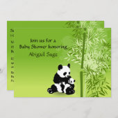 パンダベアーズ&バンブーニュートラルベビーシャワー招待状 招待状 (正面/裏面)