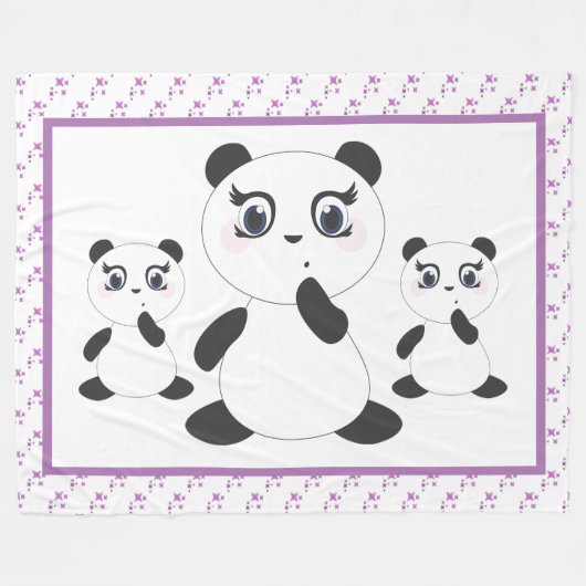 パンダベアーズ フリースブランケット (正面(横))