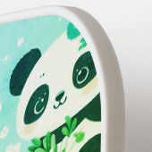 パンダベアーパターングリーンプリント ピックルボールラケット (左詳細)