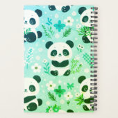 パンダベアーパターングリーンプリント プランナー手帳 (裏面)