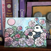 パンダベアーパープルフラワーズ自然愛好家 シーズンポストカード