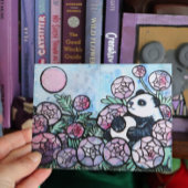 パンダベアーパープルフラワーズ自然愛好家 シーズンポストカード