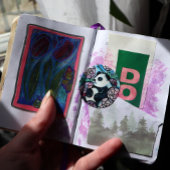 パンダベアーパープルフラワーズ自然愛好家 ラウンドシール