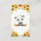 パンダベアーヒマワリーベビーシャワーオムツラッフル エンクロージャーカード (裏面)