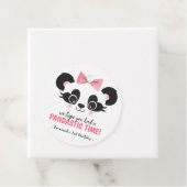 パンダベアーピンクガールズバースデーパーティールラウンド フェイバータグ (インサイチュ)