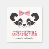 パンダベアーピンクガールズバースデーパーティー スタンダードカクテルナプキン (正面)