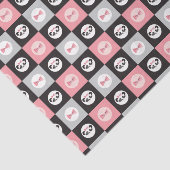 パンダベアーピンクハートブロックパターン 薄葉紙 (詳細)