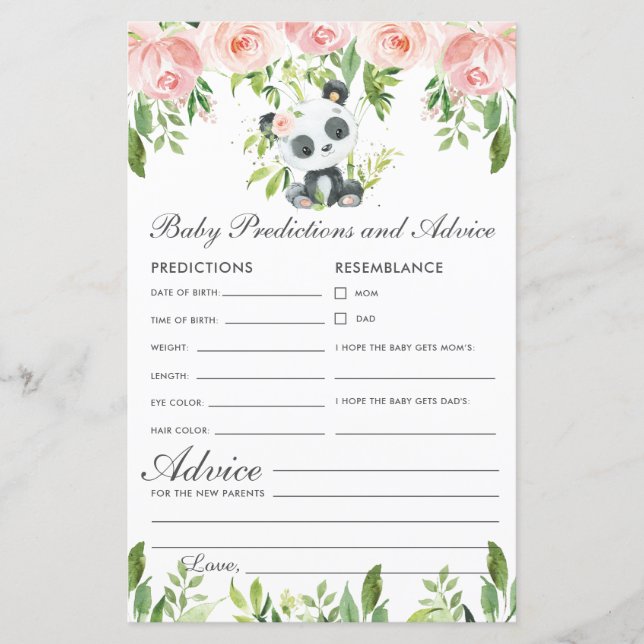 パンダベアーピンクフローラベビー予測とアドバイス (正面)