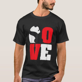 パンダベアーブラック&ホワイトパンダラブ Tシャツ