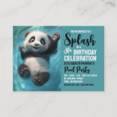 パンダベアープールパーティー誕生日配布資料チケット 名刺 (正面)