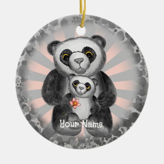 パンダベアーラブオーナメント セラミックオーナメント (正面)