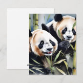 パンダベア勉強B – 水彩画 シーズンカード (正面/裏面)