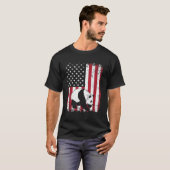 パンダベア動物米国国旗 Tシャツ (正面フル)