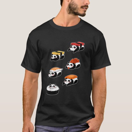 パンダベア寿司刺身日本料理 Tシャツ (正面)