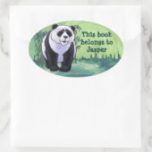 パンダベア文房具 楕円形シール (バッグ)