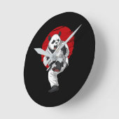 パンダベア空手 ラウンド壁時計 (傾斜)