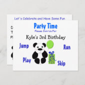 パンダベア誕生日招待状 招待状 (正面/裏面)