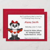 パンダベア誕生日招待状 招待状 (正面/裏面)