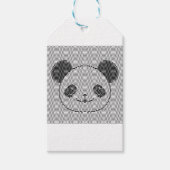 パンダベア顔オンウェーブパターン ギフトタグ (正面)