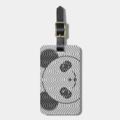 パンダベア顔オンウェーブパターン ラゲッジタグ (正面縦)