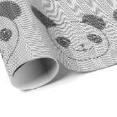 パンダベア顔オンウェーブパターン ラッピングペーパー (ロールコーナー)