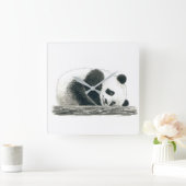 パンダベア スクエア壁時計 (ホーム)