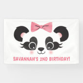 パンダベア ピンク バースデーパーティー 背景 横断幕 (横)