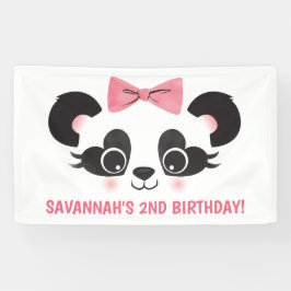 パンダベア ピンク バースデーパーティー 背景 横断幕