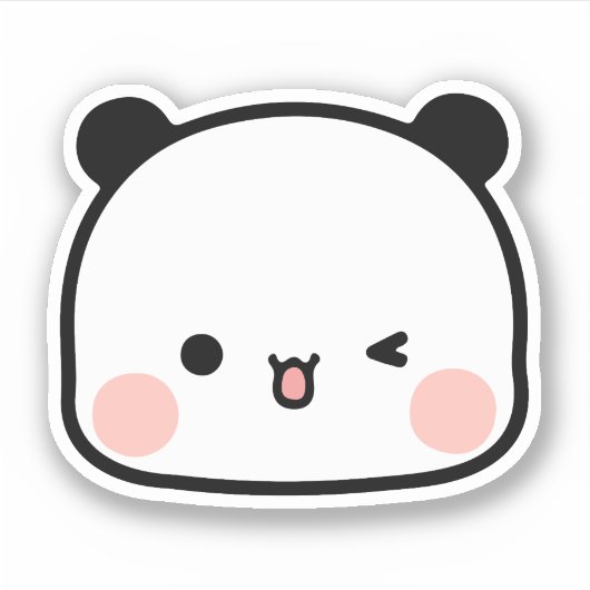 パンダベア，ブブとデュドゥ，顔ブブ シール (正面)