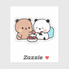 パンダベア、ブブとデュドュ食べロベリー シール