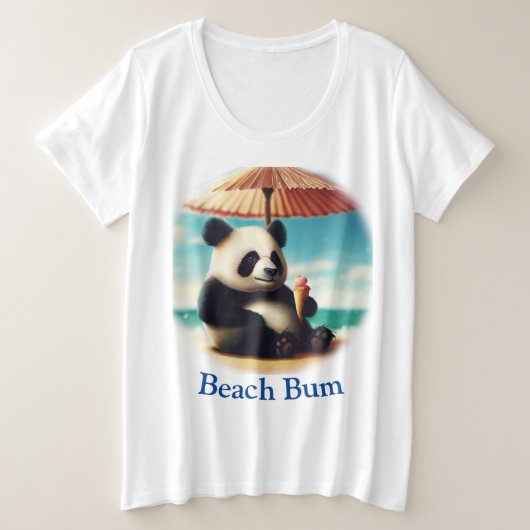 パンダベアTシャツ プラスサイズTシャツ (デザイン正面)