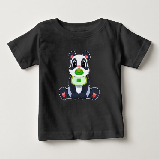 パンダベビーおしゃぶり ベビーTシャツ (正面)