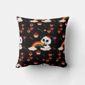 パンダベビーカップケーキレインボウズかわいい パーソナライズされた クッション (裏面)