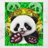 パンダベビークマかわいい幸せ ワインラベル (シングルラベル)
