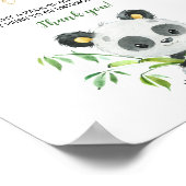 パンダベビーシャワーおむつラッフルサインforチケット ポスター (角)