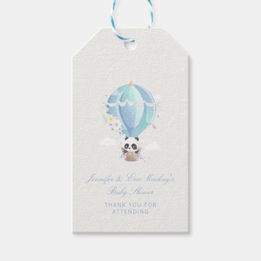 パンダベビーシャワーギフトラベル ギフトタグ (正面)