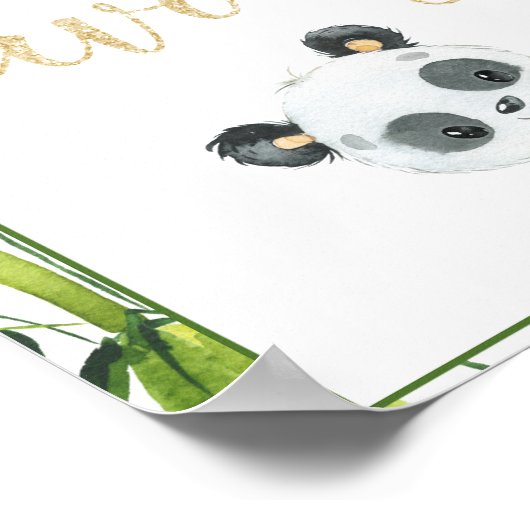 パンダベビー男女兼用シャワー誕生日の好意 ポスター (角)