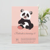 パンダベモダンアーピンク招待状 招待状 (スタンド正面)