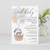 パンダホットエアバルーン赤ちゃんシャワー 招待状 (スタンド正面)