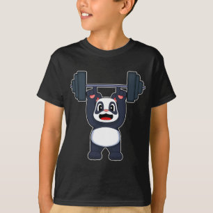 パンダボディビルダーダンベルボディビル Tシャツ